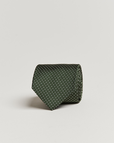 Men | Ties | Amanda Christensen | Micro Dot Classic Tie 8 cm Olive/White