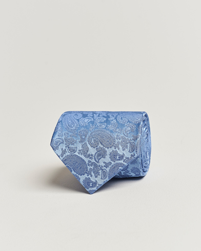 Men | Ties | Amanda Christensen | Silk Tonal Paisley Tie 8 cm Sky Blue