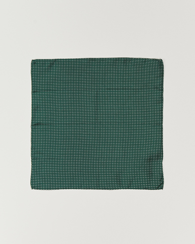 Men | Pocket Squares | Amanda Christensen | Handkerchief Dot Silk Bottle Green