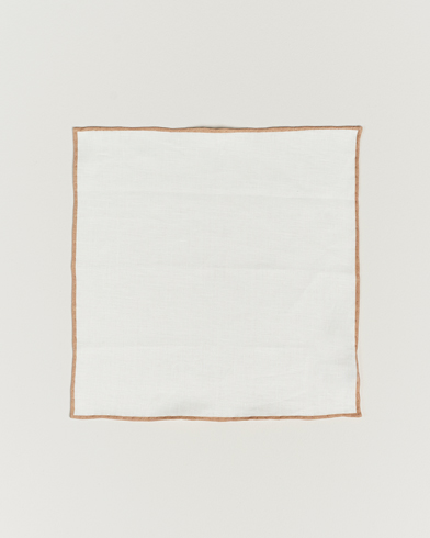 Men |  | Amanda Christensen | Linen Paspoal Pocket Square Sand/White