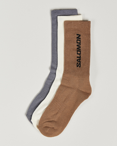 Men | Socks | Salomon | Everyday Crew 3-Pack Socks Grey/White/Beige