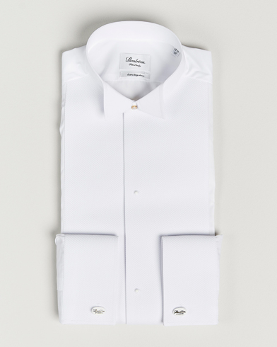 Men |  | Stenströms | Fitted Body XL Sleeve Stand Up Collar Evening Shir White