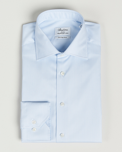 Men |  | Stenströms | Slimline X-Long Sleeve Shirt White/Blue