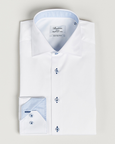 Men |  | Stenströms | Slimline X-Long Sleeve Contrast Shirt White