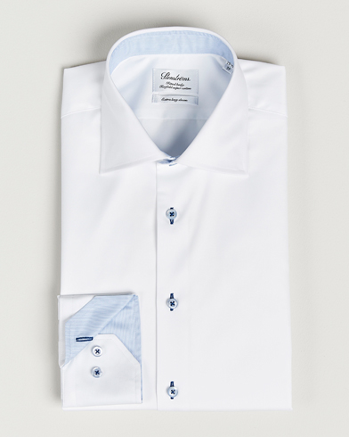 Men | Formal | Stenströms | Fitted Body X-Long Sleeve Contrast Shirt White