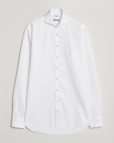 Men |  | Stenströms | Fitted Body X-Long Sleeve Washed Shirt White