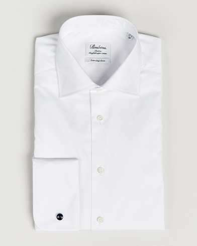 Men |  | Stenströms | Slimline X-Long Sleeve Double Cuff Shirt White