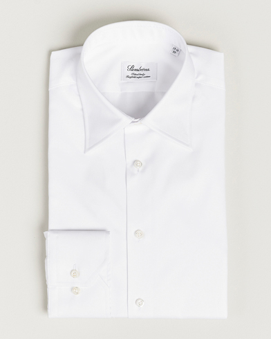 Men | Business Shirts | Stenströms | Fitted Body Kent Collar Shirt White