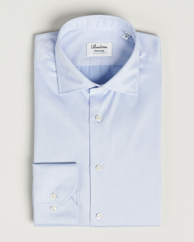 Men | Business Shirts | Stenströms | Fitted Body Twofold Stretch Shirt Light Blue