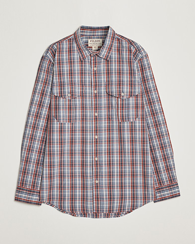 Men | Casual Shirts | Filson | Washed Feather Cloth Shirt Navy/Iron/Ivory