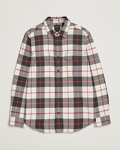 Men | Overshirts | Filson | Vintage Flannel Work Shirt Natural/Charcoal