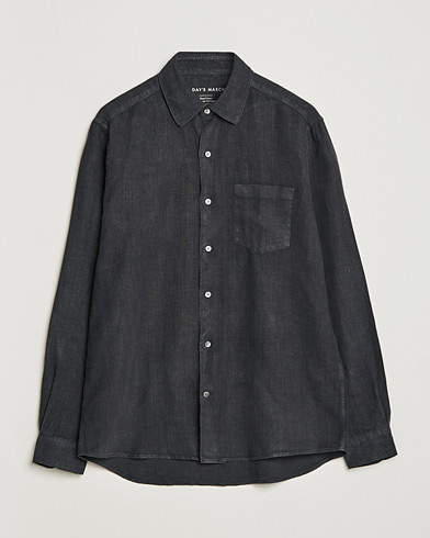 Men | A Day's March | A Day's March | Abu Linen Shirt Off Black