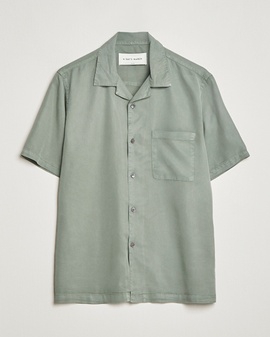 Men | Shirts | A Day's March | Yamu Short Sleeve Tencel Shirt Dusty Green