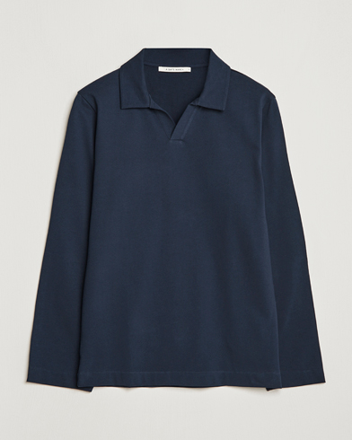Men | Departments | A Day's March | Branford Long Sleeve Jersey Polo Navy