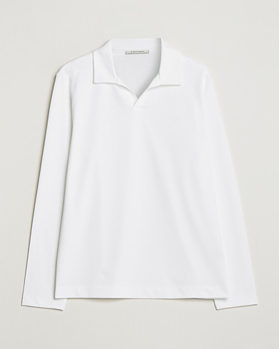 Men | Departments | A Day's March | Branford Long Sleeve Jersey Polo Off White