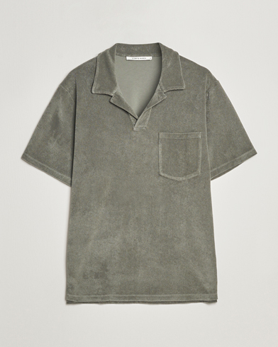 Men | Short Sleeve Polo Shirts | A Day's March | Terry Polo Dusty Green