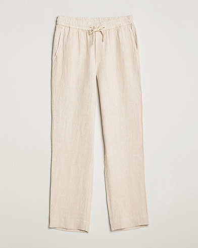 Men | Trousers | A Day's March | Tamait Drawstring Linen Trousers Oyster
