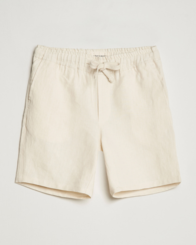 Men | Linen Shorts | A Day's March | Ipu Drawstring Linen Shorts Oyster