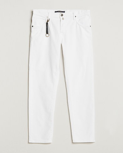 Men | Casual Trousers | Incotex | Cotton Stretch 5-Pocket Pants White