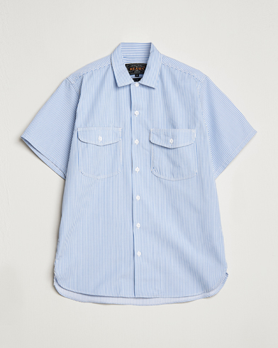 Men | Japanese Department | BEAMS PLUS | Short Sleeve Work Shirt Light Blue