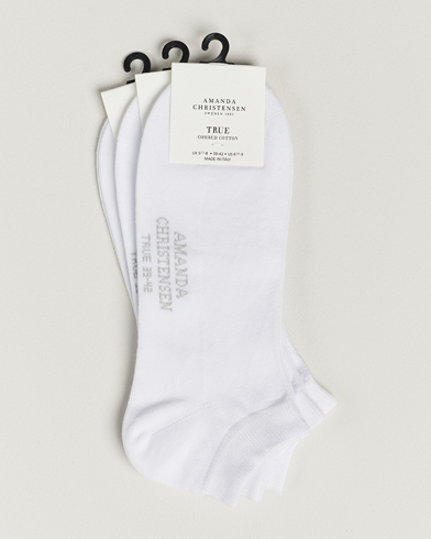 Men |  | Amanda Christensen | 3-Pack True Cotton Sneaker Socks White