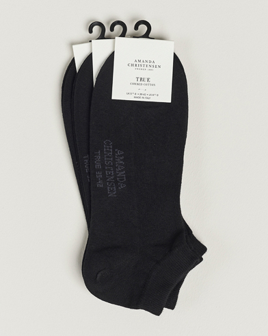 Men | Ankle Socks | Amanda Christensen | 3-Pack True Cotton Sneaker Socks Black