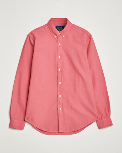 Men | Oxford Shirts | Polo Ralph Lauren | Slim Fit Garment Dyed Oxford Red Sky