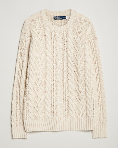Men | Knitted Jumpers | Polo Ralph Lauren | Knitted Fishermen Sweater Cream