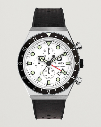 Men | Rubber strap | Timex | Time Zone Chronograph 40mm  White Dial
