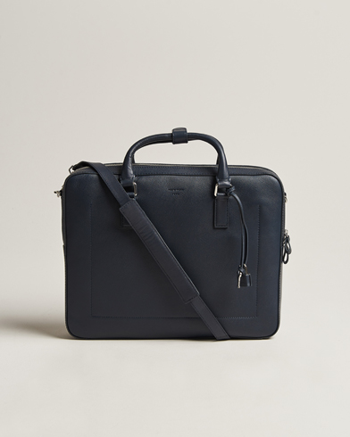 Men | Briefcases | Tiger of Sweden | Bowe Leather Briefcase Midnight Blue