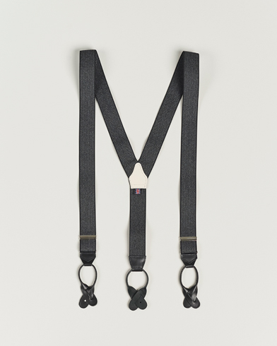 Men | Accessories | Albert Thurston | Elastic Herringbone Braces 35mm Grey