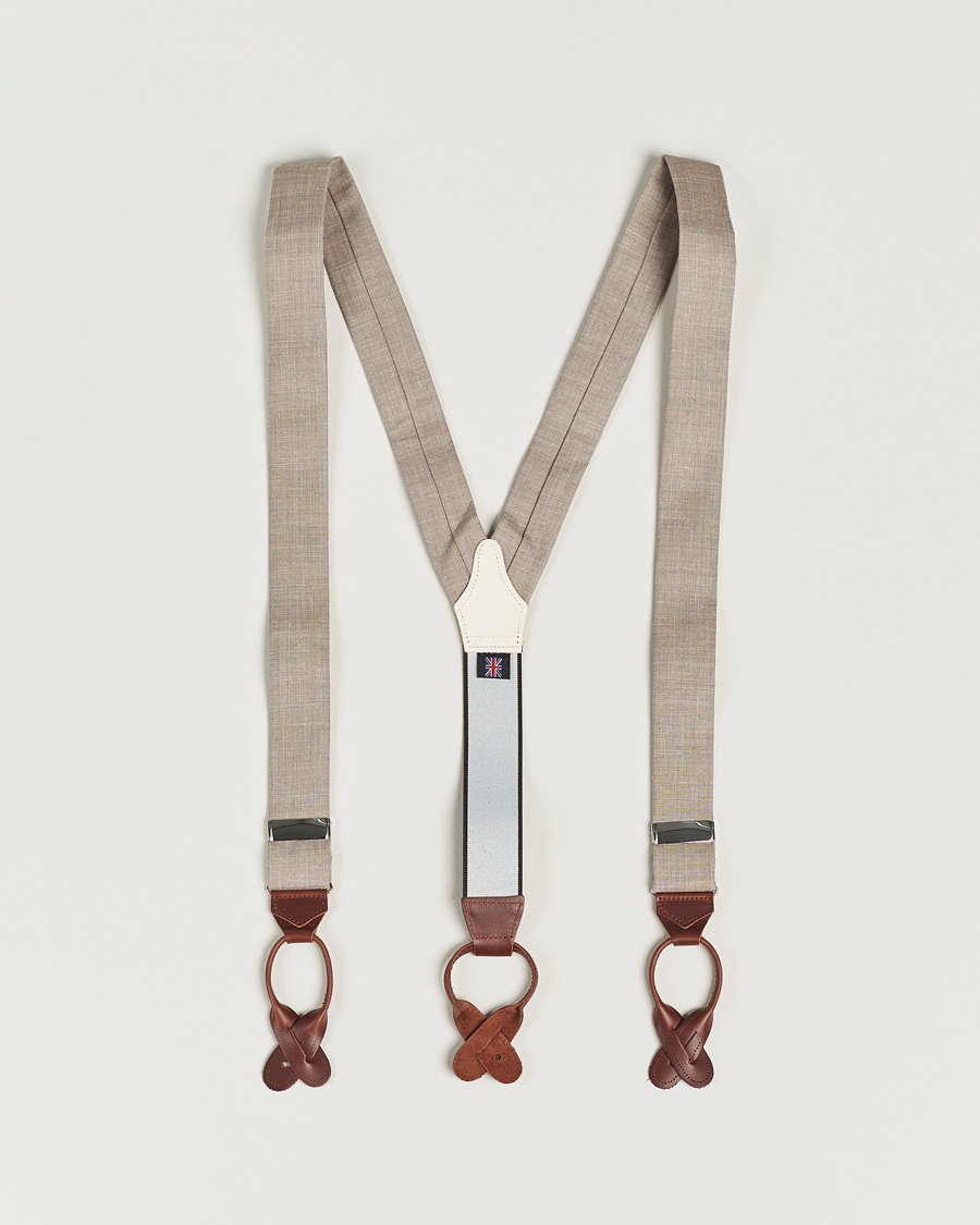 Albert Thurston Linen Braces Beige – Beige