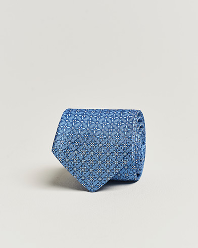 Men | Eton | Eton | Silk Printed Flower Tie Blue