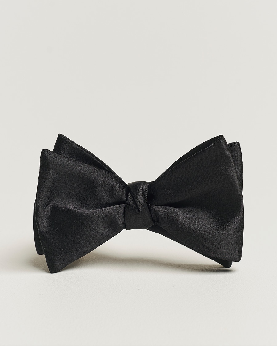 Eton Self-Tie Silk Bow Tie Black – Black