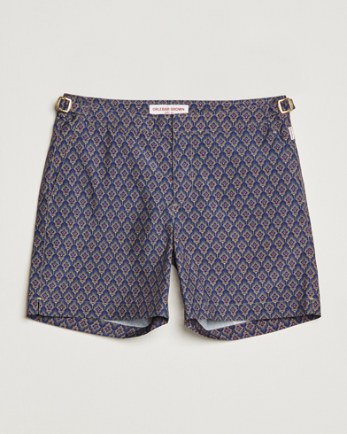 Men | Swimwear | Orlebar Brown | Bulldog Sunny Deco Printed Swimshorts Midnight Navy