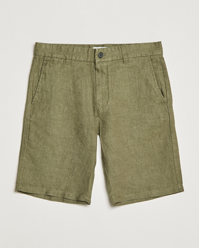 Men | Linen Shorts | NN07 | Crown Linen Shorts Army