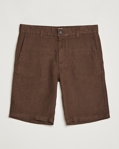 Men | Linen Shorts | NN07 | Crown Linen Shorts Brown