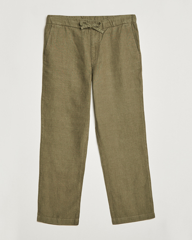 Men | Linen Trousers | NN07 | Keith Drawstring Linen Trousers Army