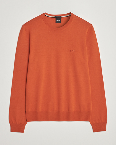 Men | Sale: 50% Off | BOSS BLACK | Botto Wool Knitted Crew Neck Sweater Dark Orange