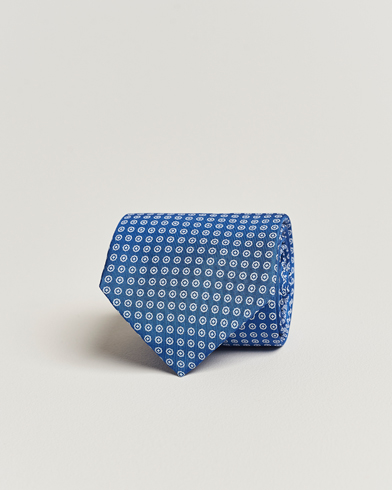 Men | Accessories | E. Marinella | 3-Fold Printed Silk Tie Bluette