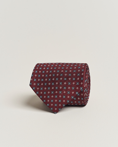 Men |  | E. Marinella | 3-Fold Printed Silk Tie Burgundy