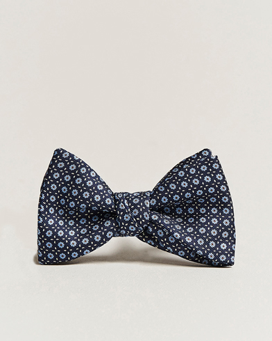 Men | Bow Ties | E. Marinella | Printed Silk Bow Tie Navy