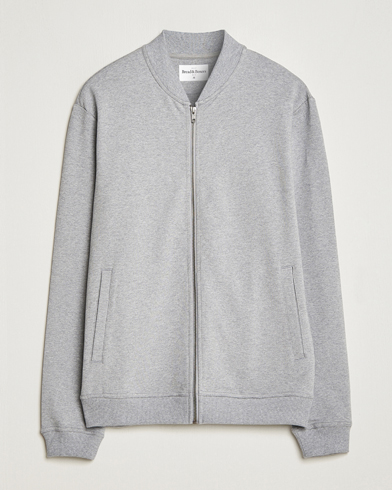 Men |  | Bread & Boxers | Loungewear Full Zip Sweater Grey Melange