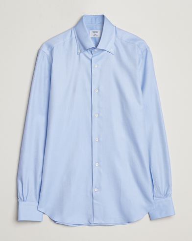 Men |  | Mazzarelli | Soft Button Down Twill Shirt Light Blue