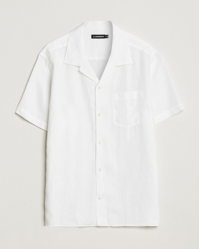 Men |  | J.Lindeberg | Reg Fit Linen Melange Short Sleeve Shirt White