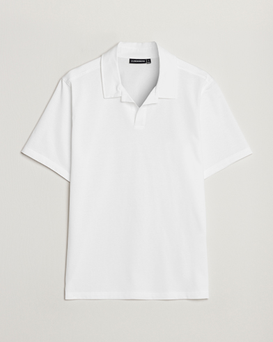 Men |  | J.Lindeberg | Asher Open Collar Polo Shirt White