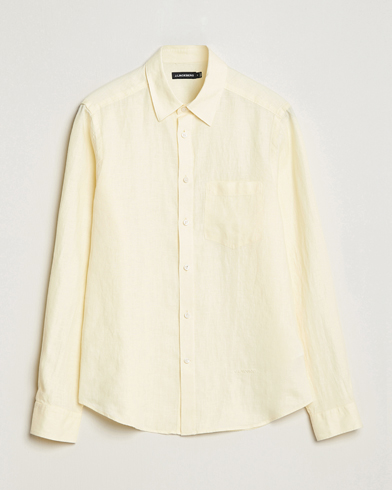 Men | Linen Shirts | J.Lindeberg | Clean Linen Slim Shirt Pear Sorbet