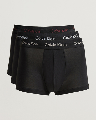 Men | Trunks | Calvin Klein | Cotton Stretch 3-Pack Low Rise Trunk Black