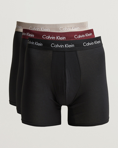Men |  | Calvin Klein | Cotton Stretch 3-Pack Boxer Brief Black/Port Red/Grey