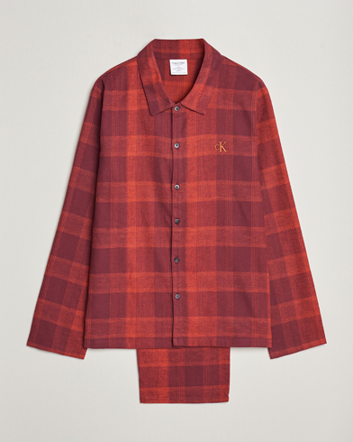 Men | Pyjamas | Calvin Klein | Cotton Checked Pyjama Set Red